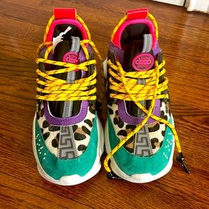 Versace x2 Chainz Chain Reaction Limited Edition Sneakers size 38. Leopard print